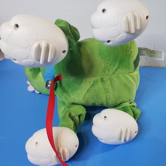 Ganz Peppy Pets Green Dinosaur Walking Plush Animal Pull Toy Go Where You Go - Picture 7 of 11